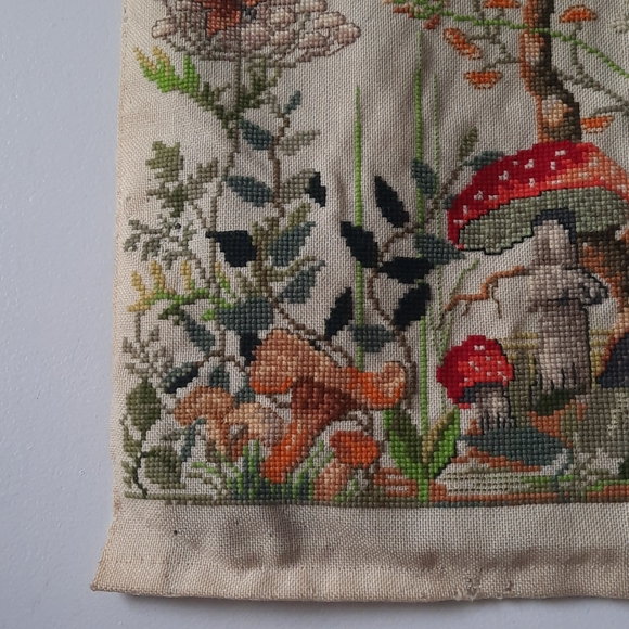 Sold on Depop Vintage cross stitch mushroom wall - Picture 7 of 11